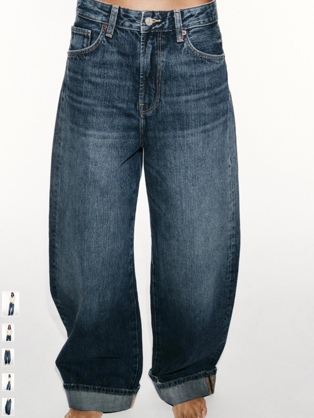 Zara ZW COLLECTION High-RISE BARREL JEANS 6